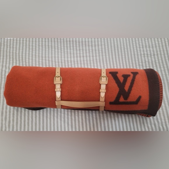 Louis Vuitton Bedding Lv Orange And Brown Karakoram Blanket Poshmark